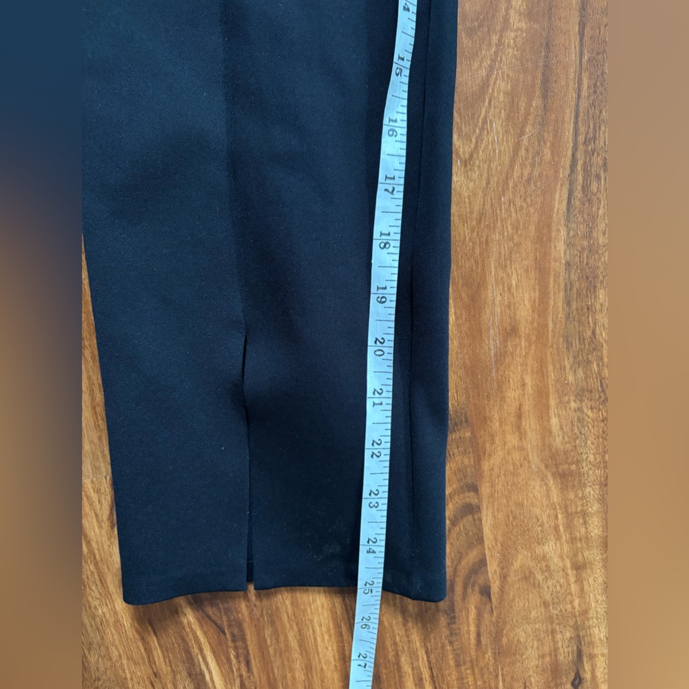The Row Thilde Slit-Front Skinny Scuba Pants Stretch Slim Leg Black L - Picture 6 of 6